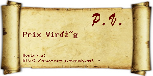 Prix Virág névjegykártya